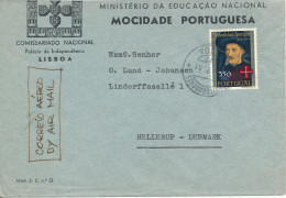 Portugal Cover Sent Air Mail To Denmark 1961 Single Franked - Lettres & Documents