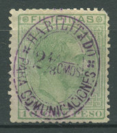 Philippinen 1887 König Alfons XII.MiNr.116 Mit Aufdruck 121 Mit Falz, Zahnfehler - Philippines