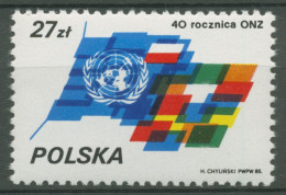 Polen 1985 40 Jahre Vereinte Nationen Flaggen 3004 Postfrisch - Unused Stamps