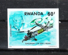 Rwanda  -  1978.  Storia Dell' Elicottero. Il Sikorsky ( 1939 ).History Of The Helicopter. MNH Imperf. - Elicotteri