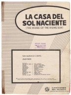 Cancionero Partituras La Casa Del Sol Naciente De Alan Price - Altri & Non Classificati