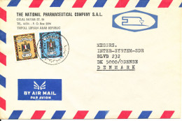 Libya Air Mail Cover Sent To Denmark 5-2-1976 The Cover Is Cut In The Right Side - Libia