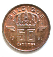 Moneda Bélgica 50 Cent 1981 - Ohne Zuordnung