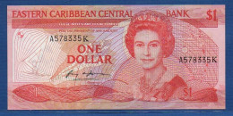 EAST CARIBBEAN STATES - St. Kitts - P.17k – 1 Dollar ND (1985 - 1988) UNC, S/n A578335K - Caraïbes Orientales