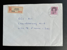 NETHERLANDS 1985 REGISTERED LETTER ARNHEM GRONINGENSINGEL TO VIANEN 24-05-1985 NEDERLAND AANGETEKEND - Storia Postale