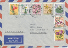 Belgian Congo Air Mail Cover Sent To Germany Leopoldville 29-5-1957 Good Franked FLOWER Stamps - Storia Postale