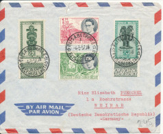 Belgian Congo Elisabethhville Air Mail Cover Sent To DDR 4-3-1957 Topic Stamps A Tear At The Top Of The Cover - Cartas & Documentos