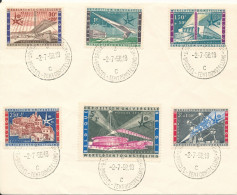 Belgium Cover 2-7-1958 EXPO 58 Complete Set Of 6 - Cartas & Documentos