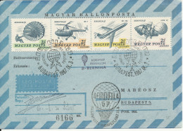 Hungary Ballonpost Air Mail Cover Budapest 3-9-1967 Aerofila 1967 Complete Set Of 4 Very Nice Cover - Briefe U. Dokumente