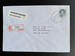NETHERLANDS 1989 REGISTERED LETTER ARNHEM LANGEWAL TO UTRECHT 12-06-1989 NEDERLAND AANGETEKEND - Cartas & Documentos