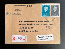 NETHERLANDS 1990 REGISTERED LETTER ARNHEM LANGEWAL TO UTRECHT 28-12-1990 NEDERLAND AANGETEKEND - Cartas & Documentos