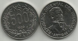 Uruguay  500 Nuevos Pesos 1989. - Uruguay