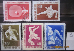 HUNGARY ~ 1958 ~ S.G. NUMBERS 1527 - 1531 ~ 'LOT B' ~ SPORTS. ~ VFU #00920 - Used Stamps