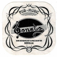 Posavasos Sonetos Pub Music. Sevilla. Años 80 - Sonstige & Ohne Zuordnung