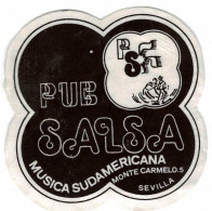Posavasos Pub Salsa Música Sudamericana. Sevilla. Años 80 - Autres & Non Classés