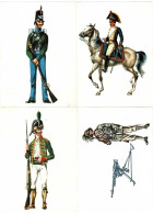 Colección De 9 Láminas Tamaño Postal Uniformes Militares. Ferni 1974-1975 - Altri & Non Classificati