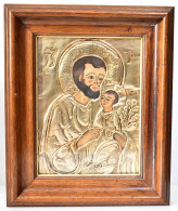 Cuadro Reproducción Icono San José Y El Niño Jesús. Escuela De Kiev S. XVIII - Arte Contemporanea