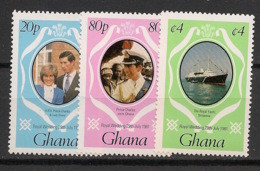 GHANA - 1981 - N°YT. 708 à 710 - Princess Diana - Neuf Luxe ** / MNH / Postfrisch - Ghana (1957-...)