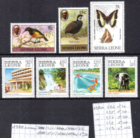 Sierra Leone Petit Lot Timbres Tous Neuf / MNH ** De 1980 N° YT 427 ; 435 ; 452 ; 455 ; 457 ; 458 Et 459 - Sierra Leone (1961-...)