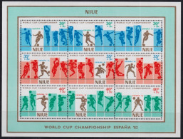 F-EX48961 NIUE MNH 1982 SPAIN SOCCER FUTBOL CHAMPIONSHIP MINI SHEET.  - 1982 – Espagne