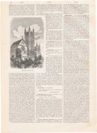 Lámina Catedral De Cantorbery. Diccionario Enciclopédico Hispano-Americano 1888 - Sonstige & Ohne Zuordnung