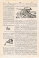 Lámina Cañón Alvarez Sotomayor. Diccionario Enciclopédico Hispano-Americano 1888 - Sonstige & Ohne Zuordnung