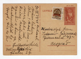 30.04.1941. WWII HUNGARY,STATIONERY CARD SENT TO BELGRADE,SERBIA,GERMAN OCCUPATION - Interi Postali