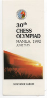 PHILIPPINES- 1992 - MANILLA CHESS OLYMPIAD SET OF 2 + S/SHEETS IN SPECIAL FOLDER INT NEVER HINGED - Filipinas