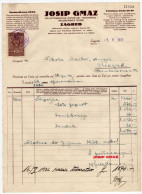 1932. KINGDOM OF YUGOSLAVIA,CROATIA,ZAGREB,JOSIP GMAZ,INVOICE ON LETTERHEAD SENT TO BELGRADE,1 STATE REVENUE STAMP - Cartas & Documentos