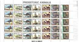 Georgia  Local Issue Abkhazia 1993 - Prehistoric Animals 5 Strips Of Seven   In Full Sheeet  Unused - Géorgie