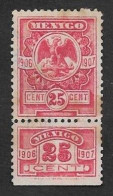 SE)1907 MEXICO  FISCAL STAMP COAT OF ARMS 25C, MINT - Mexico