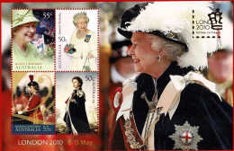 Australia 2010 Queen Elizabeth  Minisheet Overprinted LONDON 2010 MNH - Ongebruikt