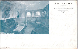 Finland Line , Hull-Copenhagen-Finland , Music Room "Titania" (sent 1909 , Russian Stamps) - Passagiersschepen