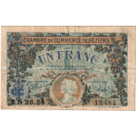 France, 1 Franc, 1922-03-14, 2N 26.24, Chambre De Commerce De Béziers, TB+ - Handelskammer