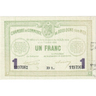 France, Boulogne-sur-Mer, 1 Franc, 1916, SUP, Pirot:31-19 - Chambre De Commerce