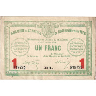 France, Boulogne-sur-Mer, 1 Franc, 1914, TTB, Pirot:031.12 - Camera Di Commercio