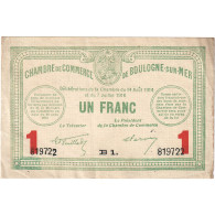 France, Boulogne-sur-Mer, 1 Franc, 1914, TTB, Pirot:031.12 - Handelskammer