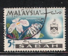 MALAYSIA SABAH Scott # 19 Used - Orchids - Malaysia (1964-...)