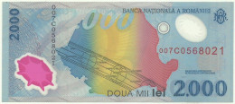 ROMANIA - 2.000 Lei - 1999 - Pick 111.a - Unc. - Série 007C - Total Solar ECLIPSE Commemorative POLYMER - 2000 - Rumänien