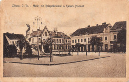 LÖTZEN-GIZYCKO-LEC-LUCZANY-Ostpreussen-Polen-Polska-Poland-Pologne-Markt Mit Kriegerdenkmal-Kaiserl. Postamt - Pologne