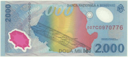 ROMANIA - 2.000 Lei - 1999 - Pick 111.a - Unc. - Série 007C - Total Solar ECLIPSE Commemorative POLYMER - 2000 - Rumania