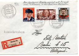 63193 - DDR - 1955 - 20Pfg Stalin MiF A R-OrtsBf BERLIN STALINALLEE - Lettres & Documents