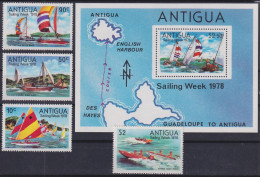 F-EX47608 ANTIGUA MNH 1978 SAILING WEEK RACE SHIP SURF REGATTA FISHING BOAT RAYLLY.  - Vela