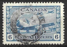 CANADA....KING GEORGE VI....(1936-52..)...." 1942.".....AIR....6c......SG399.....(CAT.VAL.£14..)...COOD CDS..VFU..... - Usati