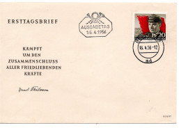 63207 - DDR - 1956 - 20Pfg Thaelmann EF A FDC BERLIN - Cartas & Documentos