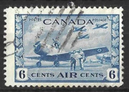 CANADA...KING GEORGE VI...(1936-52..)....." 1942.."....AIR....6c.....SG399.....(CAT.VAL.£14..)....USED.. - Used Stamps