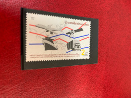 Thailand Stamp MNH 1989 Telecom Map Transport Plane Cargo - Cycling