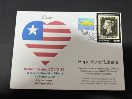 16-3-2024 (3 Y 12) COVID-19 4th Anniversary - Liberia - 16 March 2024 (with Liberia COIVD-19 Stamp) - Disease