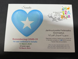 16-3-2024 (3 Y 12) COVID-19 4th Anniversary - Somalia - 16 March 2024 (with OZ Stamp) - Malattie