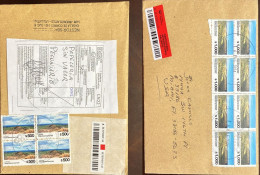 D)2024, ARGENTINA, CORRESPONDENCE SENT TO THE U.S.A, WITH 8 STAMPS, PETRIFIED FORESTS OF JARAMILLO NATIONAL PARK, SANTA - Autres & Non Classés